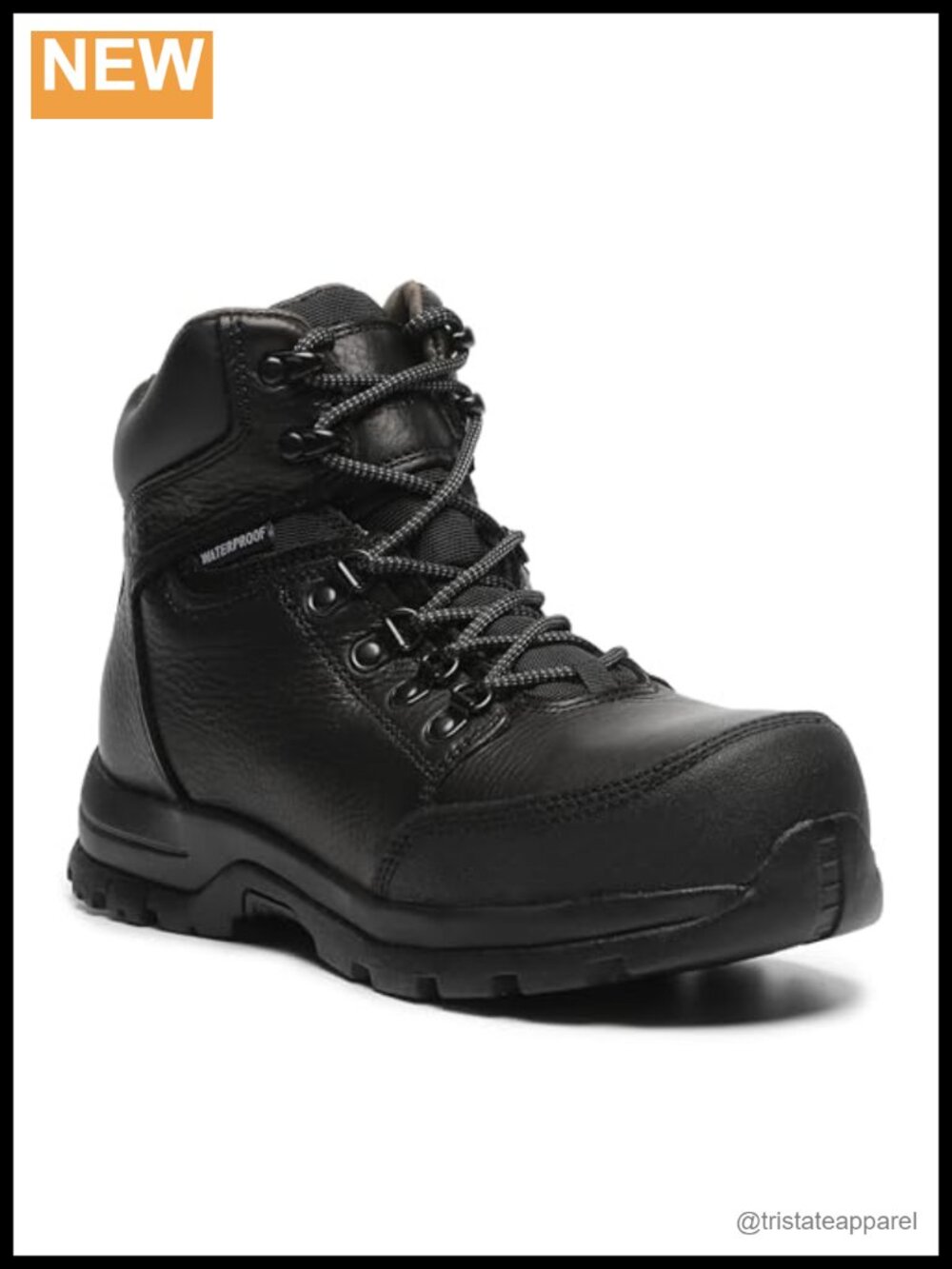Men's Waterproof Steel Toe Work Boots Slip Resistant Full Grain Leather